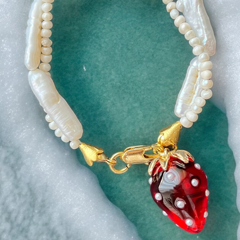 Strawberry Pearl Bracelet